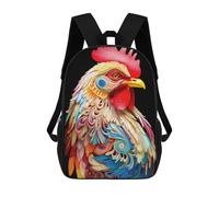 sinyumoney Fractal Chicken 01 School Backpack Water Resistant Travel Backpack Computer Bag - Perfect for Travel, Work And Daily Use 17inch