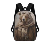 sinyumoney Freezing Brown Bear Children's School Backpack 3D Printed for Kids Travel Rucksacks Book Bags for Boys Elementary School Students 17inch