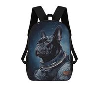 sinyumoney French Bulldog Astronaut School Backpack Lightweight Airport College Students Back Pack for Girls Boys Teenage 17inch
