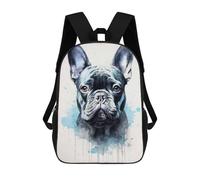 sinyumoney French Bulldog Beauty School Bag Backpack Teen Schoolbag 3D Printing Adjustable Schoolbag Fashion Pocket Bag for Kids Boys Girls Students And Teenagers Fans 17inch