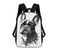 sinyumoney French Bulldog Black Ink School Backpack Lightweight Schoolbag Dayback Bookbag College for Teenage Girls Boys Women Men 17inch