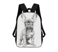 sinyumoney French Bulldog Drawing Backpack School Lightweight Casual Daypack School Backpacks for School/Work/Travel 17inch