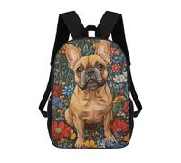 sinyumoney French Bulldog in A Garden Dog Wall Art Print Children's Backpacks School Backpack 3D Printed for Kids Travel Rucksacks Book Bags Kids 17inch School Bag
