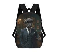 sinyumoney French Bulldog in Suit at The Pub Backpack 3D Print Kids Bag Elementary Students Daypack Lightweight School Bag for Children Girls Boys Nursery Lunch Pack 17inch