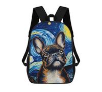 sinyumoney French Bulldog Night Backpack School Business Laptop Rucksack Bag Unisex Casual Daypack for Teenage Girls Boys Women Men 17inch