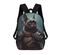 sinyumoney French Bulldog Viking Backpack School Lightweight Airport College Students Back Pack for Campus Outdoor Travel Sports 17inch