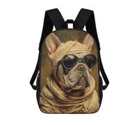sinyumoney Frenchie with Sunglasses Backpacks Children's Backpacks School Bag 3D Printed Children's School Backpack Fashion Travel Backpacks for Kids Elementary Middle School 17inch