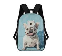 sinyumoney Frenchie with Toilet Paper on Head-1 Children's Backpacks School Backpack 3D Printed for Kids Travel Rucksacks Book Bags Kids 17inch School Bag