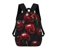 sinyumoney Fresh Wet Cherries Close-Up Backpack School Rucksack Casual Daypacks School Work Travel Bag for Men, Women & Teenage Boys 17inch