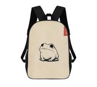 sinyumoney Frog Illustration with Japanese Seal Backpack School Large School Backpack for Boys for Teenage Girls Boys Women Men 17inch