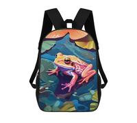 sinyumoney Frog on A Lake Painting Rucksack Lightweight Casual Daypack School Backpacks for Campus Outdoor Travel Sports 17inch