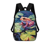 sinyumoney Frog on A Leaf Painting Backpack School Bag Lightweight Airport College Students Back Pack for Men, Women & Teenage Boys 17inch