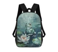 sinyumoney Frog on Lily Pad Backpack School Bag Water Resistant Computer Rucksack for Campus Outdoor Travel Sports 17inch