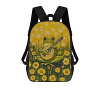 sinyumoney Frog Playing Mandolin Rucksack Rucksack Casual Daypacks School Work Travel Bag for School/Work/Travel 17inch