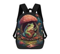 sinyumoney Frog Serenade in Fantasy Forest Children's Backpack, Schoolbag Large Capacity Students Bookbag Rucksack Knapsack for Boys Girls Adults Teen 17inch