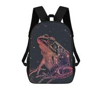 sinyumoney Frog Silhouette Galaxy Backpack School Bag Water Resistant Travel Backpack Computer Bag for Girls Boys Teenage 17inch