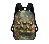 sinyumoney Frogs in Flower Garden Backpack School Lightweight Airport College Students Back Pack for Girl, Teen Girls 17inch
