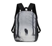 sinyumoney Frosty Forest Guardian School Backpack for Girls Backpack Water Repellent Casual Daypack Lightweight Rucksack Boy Girl School Backpack 17inch