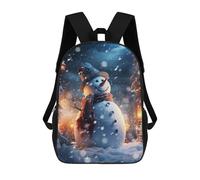 sinyumoney Frosty Snowman 3D Printed Kids School Bag Rucksacks Children's School Fashion Casual Back Pack High Capacity Travel Book Bags Backpack for Kids 17inch