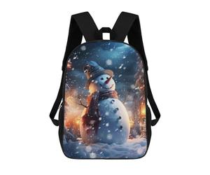 sinyumoney Frosty Snowman 3D Printed Kids School Bag Rucksacks Children's School Fashion Casual Back Pack High Capacity Travel Book Bags Backpack for Kids 17inch