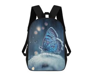 sinyumoney Frosty Winter Butterfly School Backpack 3D Printed School Bags Boys Girls Laptop Backpack for Kids/Students/Adults 17inch