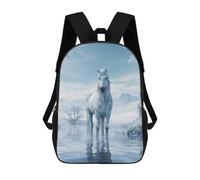 sinyumoney Frozen Horse in Ice World School Backpack Water Resistant Computer Rucksack- Perfect for Travel, Work And Daily Use 17inch
