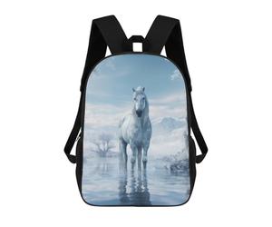sinyumoney Frozen Horse in Ice World School Backpack Water Resistant Computer Rucksack- Perfect for Travel, Work And Daily Use 17inch