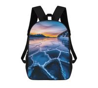 sinyumoney Frozen Lake Sunset Backpack School Lightweight Schoolbag Dayback Bookbag College for Men/Women 17inch