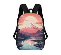 sinyumoney Fuji Mount Japan Backpack 3D Printed Children's School Backpack Kids Travel Backpacks High Capacity Book Bags Children's Backpack Rucksack 17inch