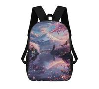 sinyumoney Fuji Mount Reflection Backpack 3D Printed Children's School Backpack Kids Travel Backpacks High Capacity Book Bags Children's Backpack Rucksack 17inch