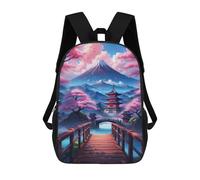 sinyumoney Fuji Mountain Beautiful Backpack 3D Printed Children's School Backpack for Kids High Capacity Travel Rucksacks Book Bags Kids School Bag Back Pack 17inch