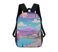 sinyumoney Fukuoka Japan Backpacks Kids Student Schoolbag 3D Printed Backpacks Elementary And Middle School Students Backpacks for Boys Girls 17inch