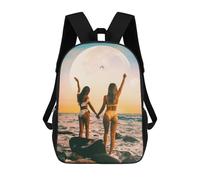 sinyumoney Full Moon Beach Adventure Rucksack Secondary Causal Travel High School Bags for Men, Women & Teenage Boys 17inch