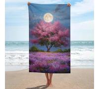 sinyumoney Full Moon Blossom Field Towels Bathroom Lightweight Soft Absorbent Beach Towel Perfect The Home 130cm*80cm