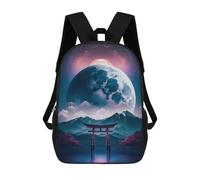 sinyumoney Full Moon in Japanese Children's School Backpack 3D Printed for Kids Travel Rucksacks Book Bags Kids School Bag 17inch
