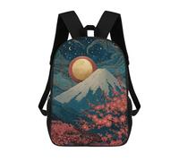 sinyumoney Full Moon Over Cherry Blossoms Rucksack Water Resistant Computer Rucksack for Camping Outdoor Adventures And Daily Travel 17inch