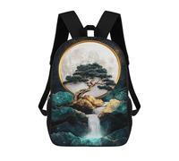sinyumoney Full Moon Zen Garden -1 School Bag 3D Printed Children's School Backpack Casual Fashion Travel Backpacks for Kids School Students 17inch