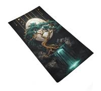 sinyumoney Full Moon Zen Garden -3 Basics Towel Set Oversized Highly Absorbent Quick Dry Towel for Spa Gym Hotel 35x73cm