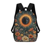 sinyumoney Full Solar Eclipse Blossom School Backpack School Bags for Girls Boys Backpack with Pocket Fashion School Bag Kids Backpack 17inch