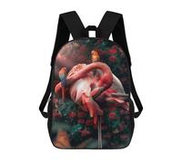 sinyumoney Funky Flamingo School Backpack for Girls 17inch Casual Daypack Lightweight Rucksack Boy Girl Backpack for Middle School Students