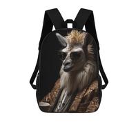 sinyumoney Funky Llama in Suit Rucksack Lightweight Casual Daypack School Backpacks for Campus Outdoor Travel Sports 17inch