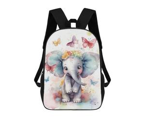 sinyumoney Funny Baby Elephant Backpack School Secondary Causal Travel High School Bags for Campus Outdoor Travel Sports 17inch