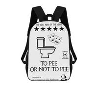 sinyumoney Funny Bathroom Backpack School Fashion Stationery Backpack Waterproof Casual Daypacks for Boys/Girls/Teenagers 17inch