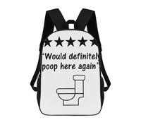 sinyumoney Funny Bathroom Hygiene Children's School Backpack 3D Printed for Kids Travel Rucksacks Book Bags for Boys Elementary School Students 17inch