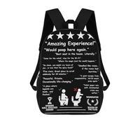 sinyumoney Funny Bathroom Review Backpack Cartoon Plush Bag, 3D Backpack for Kids School Bag Birthday Gift Idea for Boys And Girls 17inch