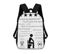 sinyumoney FUNNY BATHROOM Reviews School Bags Water Resistant School Bag Business Backpack for Campus Outdoor Travel Sports 17inch