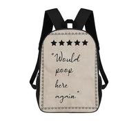 sinyumoney Funny Bathroom Sign 6 School Bags Lightweight Casual Daypack School Backpacks for School/Work/Travel 17inch