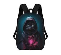 sinyumoney Funny Black Cat Glow Lamp Backpack School Business Durable Laptop Bag for Camping Outdoor Adventures And Daily Travel 17inch
