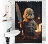 sinyumoney Funny Butcher Killer Duck Shower Curtain Anti Mould Quick Drying Proof Resistant Bath Curtains for Shower for Home Bathroom Toile 46.85x70.87Inch（119x180cm）