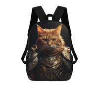 sinyumoney Funny Cat Dressed Warrior School Backpack Travel College Rucksack Backpacks for Campus Outdoor Travel Sports 17inch